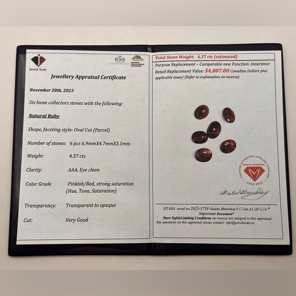 Natural Ruby 4.37 cts Oval Cut Loose Gemstones - Picture 4 of 5